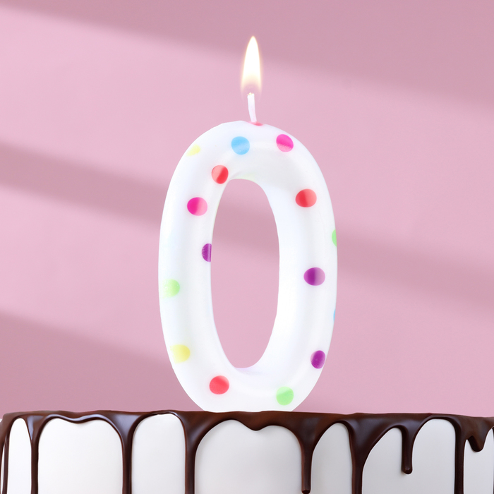 Свеча в торт на день рождения «Конфетти», цифра 