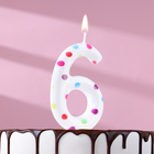 Свеча в торт на день рождения «Конфетти», цифра "6" , ГИГАНТ, 9 см - фото 6288991