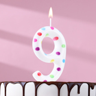 Свеча в торт на день рождения «Конфетти», цифра "9" , ГИГАНТ, 9 см - фото 294895835