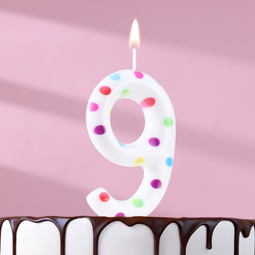 Свеча в торт на день рождения «Конфетти», цифра '9' , ГИГАНТ, 9 см