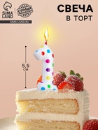 Свеча в торт на день рождения «Цифра 1», 5.5 см - Фото 1