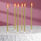 Свечи в торт "Ройс", 6 шт, высокие, 13 см, золотой металлик - Фото 6