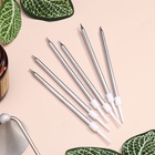 Свечи в торт «Ройс», 6 шт., высокие, 13 см, серебристый металлик - Фото 5