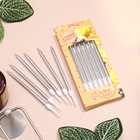 Свечи в торт «Ройс», 6 шт., высокие, 13 см, серебристый металлик - Фото 6