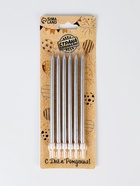 Свечи в торт «Ройс», 6 шт., высокие, 13 см, серебристый металлик - Фото 7