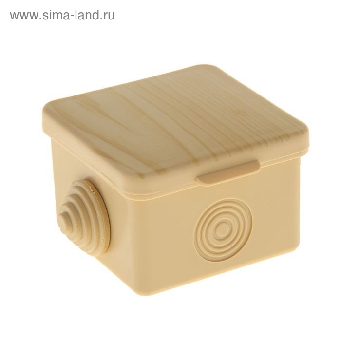 Коробка распределительная TUNDRA, 65х65х45 мм, IP54, открыт. установки, с мембр., цвет сосна  493834 - Фото 1