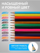 Карандаши Calligrata, 12 цветов, деревянные, трёхгранные - Фото 3