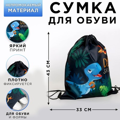 Сумка для обуви «Dinosaurrr», 33х43х0,5 см