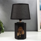 Настольная лампа с абажуром RISALUX, 21194/1, E14, 40 Вт, классическая, в спальню, на тумбочку, в гостиную, чёрный, 20×20×32 см - Фото 6