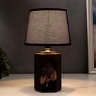 Настольная лампа с абажуром RISALUX, 21194/1, E14, 40 Вт, классическая, в спальню, на тумбочку, в гостиную, чёрный, 20×20×32 см - Фото 7