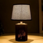 Настольная лампа с абажуром RISALUX, 21194/1, E14, 40 Вт, классическая, в спальню, на тумбочку, в гостиную, чёрный, 20×20×32 см - Фото 8