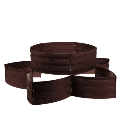 Клумба пластиковая, 15×540 см, 18 секций, тёмно-коричневая, «Конструктор»