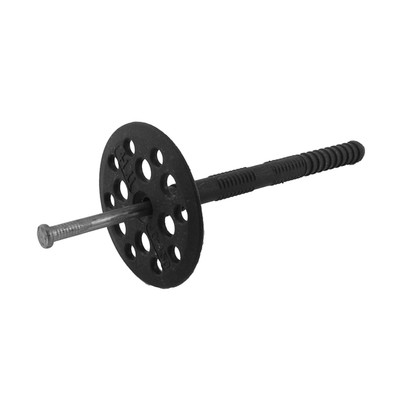 Дюбель Steelrex, для утеплителя, с металлическим гвоздем, 10×140 мм, черный, 600 шт.