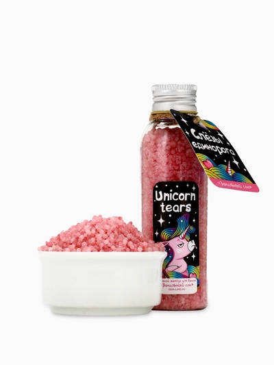 Жемчуг для ванны соляной Unicorn tears, 90 г, аромат ванили, Beauty Fox