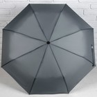 Зонт полуавтоматический «Однотонный», прорезиненная ручка, 3 сложения, 8 спиц, R = 48 см, цвет серый, УЦЕНКА - Фото 2