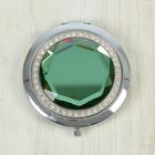 Зеркало складное, круглое, с двукратным увеличением, двустороннее, d=7см, цвет зелёный - Фото 3
