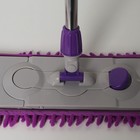 Швабра для мытья пола плоская, пластиковый флаундер, стальной телескопический черенок, микрофибра букли, 60×15×130 см, цвет МИКС - Фото 3