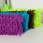 Швабра для мытья пола плоская, пластиковый флаундер, стальной телескопический черенок, микрофибра букли, 60×15×130 см, цвет МИКС - Фото 4