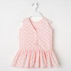Платье-боди для девочки MINAKU: cotton collection цвет розовый/белый, рост 68 - Фото 5