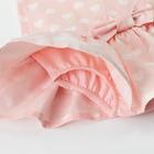 Платье-боди для девочки MINAKU: cotton collection цвет розовый/белый, рост 68 - Фото 8