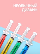 Ручка-прикол Calligrata «Шприц с жидкостью», синий стержень, шариковая, МИКС - Фото 2