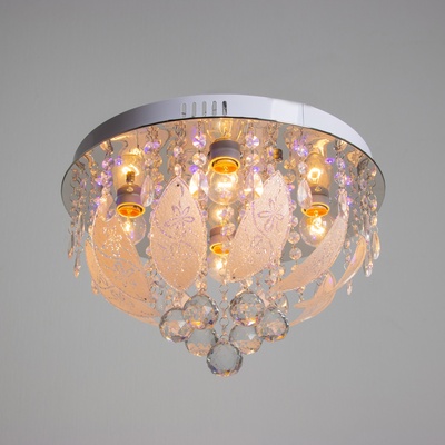 Люстра с ПДУ «Крокус» 4×40 Вт E27+RGB хром 40×40×25 см BayerLux