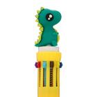 Ручка шариковая автоматическая 10-ти цветная, "Динозавр", цвет зеленый, в пакете - Фото 4