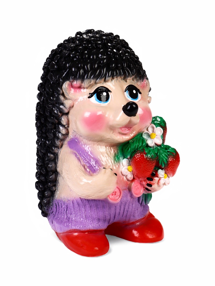 Садовая фигура из гипса «Ёж Семён с клубничкой», 17×17×35 см - Фото 1