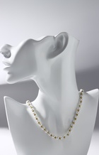 Бусы «Жемчуг» дуэт бусин, шар №6, белые в золоте, 53 см - Фото 9