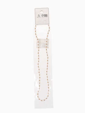 Бусы "Жемчуг" на цепочке, d=0,6, цвет белый в золоте, 53см