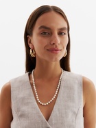 Бусы «Жемчуг» дуэт бусин, шар №6, белые в золоте, 53 см - Фото 1