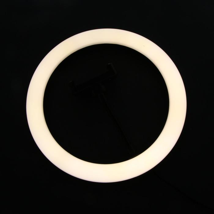 Светодиодная кольцевая лампа на штативе LuazON SNP098, 10" (26 см), 20 Вт, штатив 27-85 см - фото 1887962797