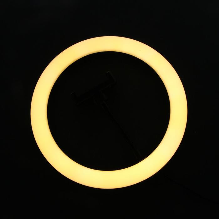 Светодиодная кольцевая лампа на штативе LuazON SNP098, 10" (26 см), 20 Вт, штатив 27-85 см - фото 1887962798