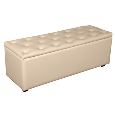 Банкетка «Монако - 2», с ящиком, 1210×420×430 мм, искусственная кожа, цвет бежевый