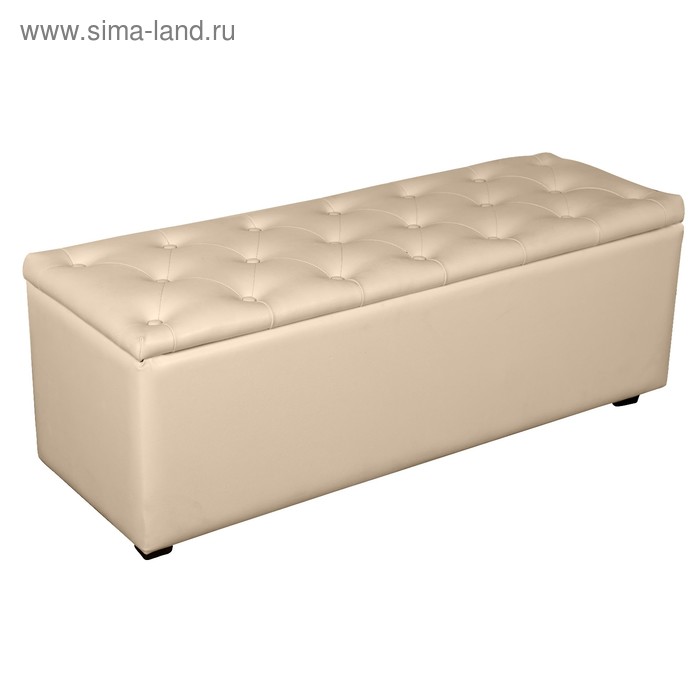 Банкетка «Монако - 2», с ящиком, 1210×420×430 мм, искусственная кожа, цвет бежевый - Фото 1