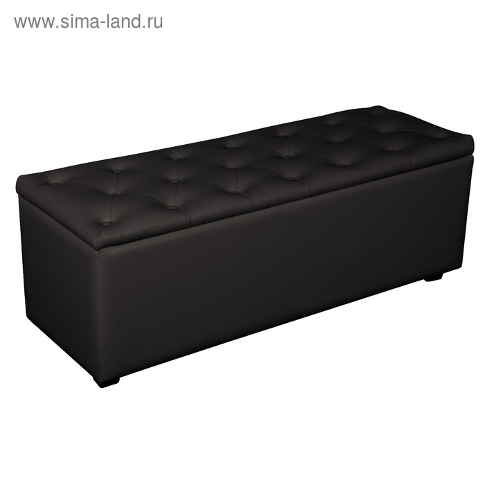 Банкетка «Монако - 2», с ящиком, 1210×420×430 мм, искусственная кожа, цвет чёрный - Фото 1