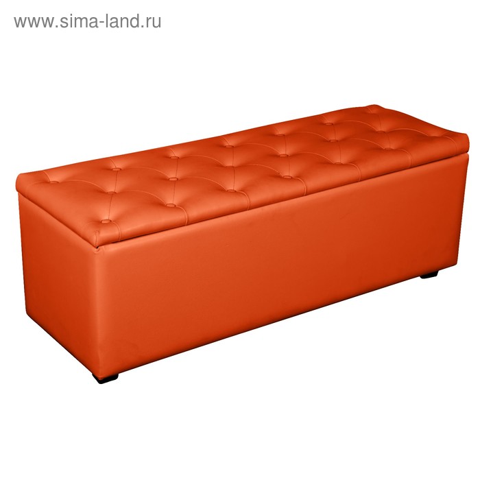 Банкетка «Монако - 2», с ящиком, 1210×420×430 мм, искусственная кожа, цвет оранжевый - Фото 1