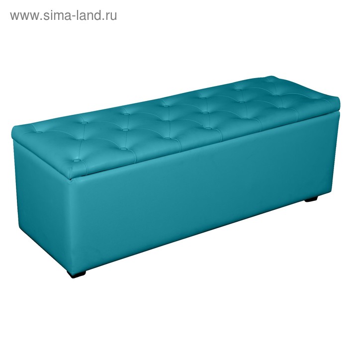 Банкетка «Монако - 2», с ящиком, 1210×420×430 мм, искусственная кожа, цвет бирюзовый - Фото 1