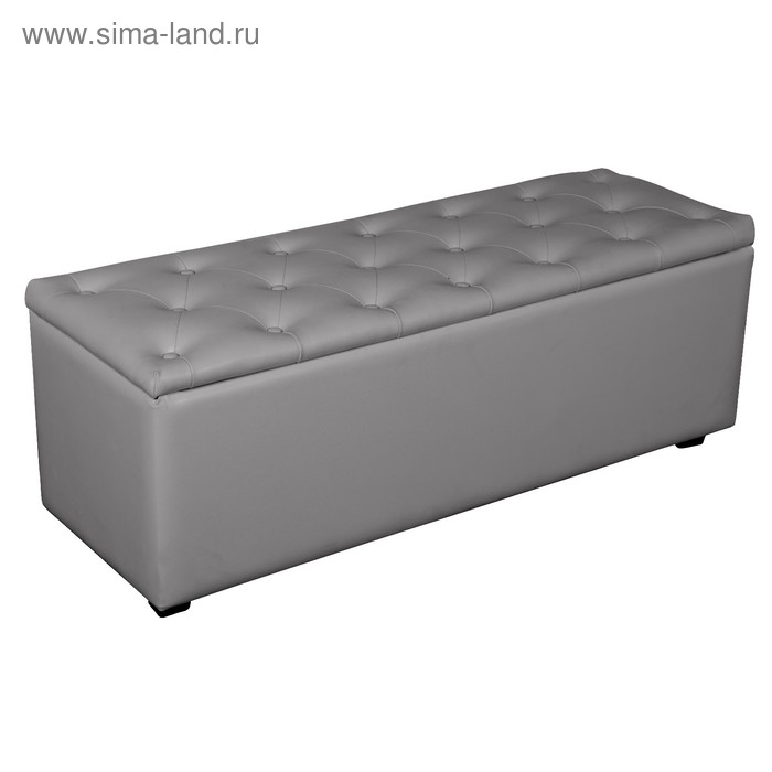 Банкетка «Монако - 2», с ящиком, 1210×420×430 мм, искусственная кожа, цвет серый - Фото 1