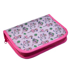 Пенал школьный, 1 секция, 14×21×4 см«Фламинго»  (артикул 4727324)  большой выбор товаров оптом и в розницу по низким ценам с доставкой