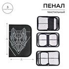 Пенал школьный, 3 секции, 14×21×4 см «Волк графика» - Фото 1