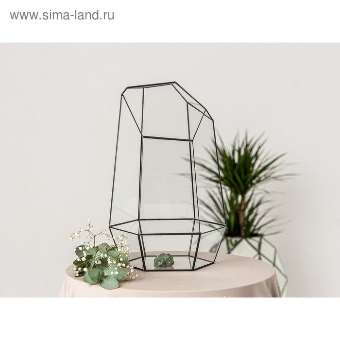 Флорариум «Айсберг», стекло, швы чёрные - Фото 1