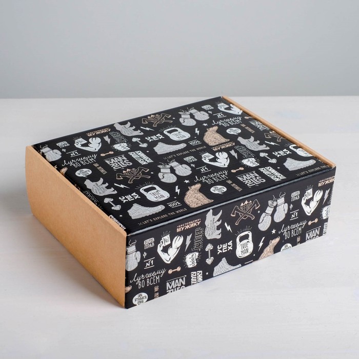 Коробка подарочная складная, упаковка, «Брутальность», 27 х 21 х 9 см