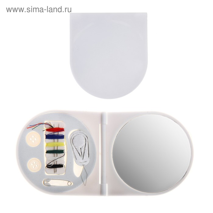 Набор дорожный для шитья, с зеркалом, в пластиковой упаковке - Фото 1