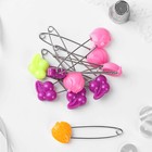 Булавки английские «Фрукты», безопасные, 50 мм, 10 шт., МИКС - Фото 3