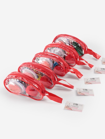 Швейный набор, 65 предметов, в сумочке ПВХ, МИКС