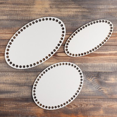 Набор донышек для вязания «Овал», 3 шт., заготовка лхдф, белый, 25×15, 20×15, 20×10 см