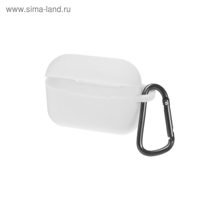 Чехол HANG Silicone Case с карабином для AirPods Pro, белый - Фото 1