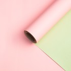 Корейская пленка для цветов двусторонняя, персиковый-нежно-зелёный, 0,5 х 10 м - Фото 2