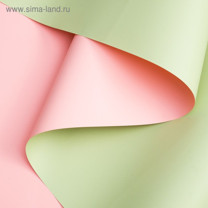 Корейская пленка для цветов двусторонняя, персиковый-нежно-зелёный, 0,5 х 10 м - Фото 1